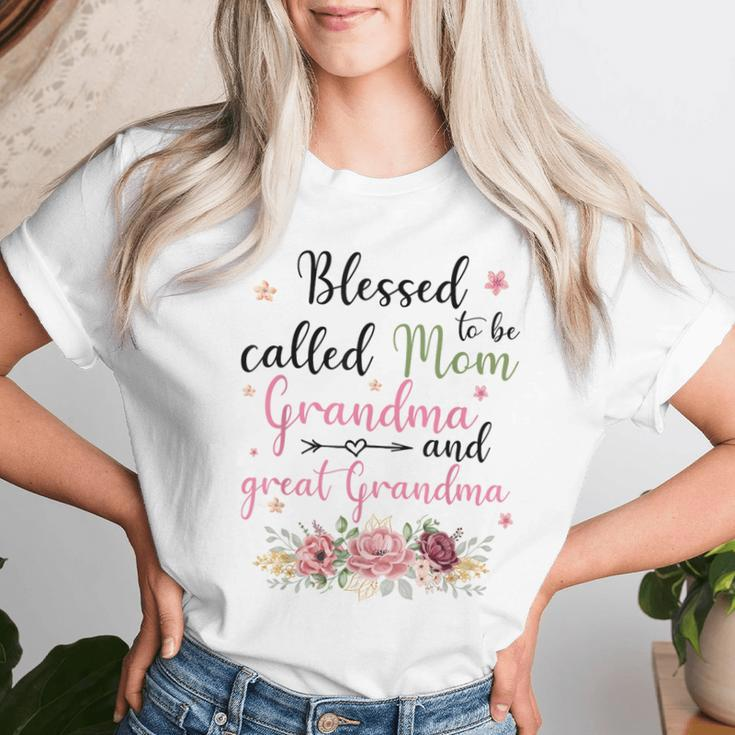 Blessed To Be Called Mom Grandma And Great Grandma Women T-shirt Gifts for Her