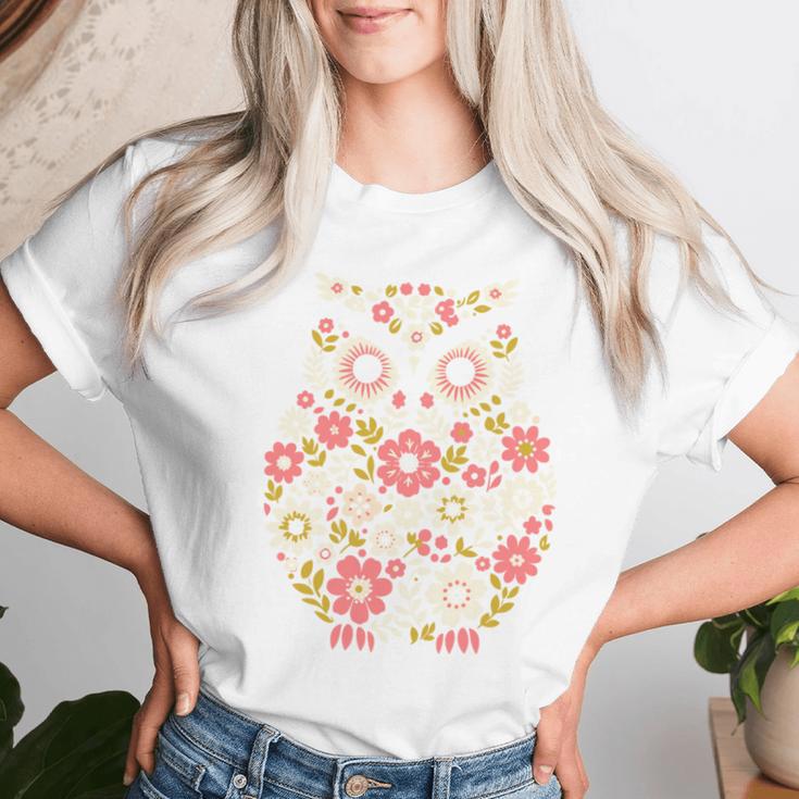 Blumenblumen Eule Mutter Oma Damen Muttertag T-shirt Frauen Geschenke für Sie