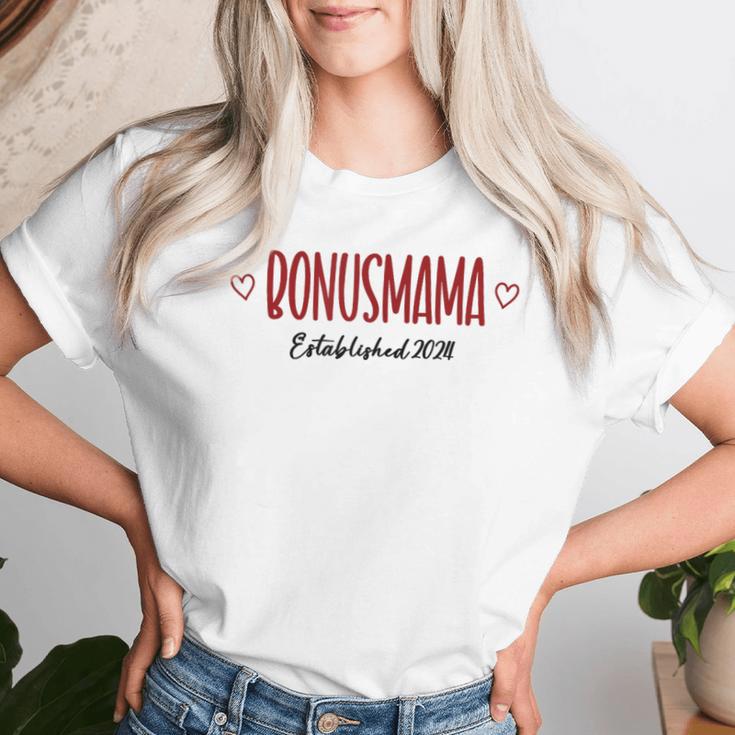 Bonus-Mama 2024 Beste Stiefmutter Mutter Danke Bonus Mama T-shirt Frauen Geschenke für Sie