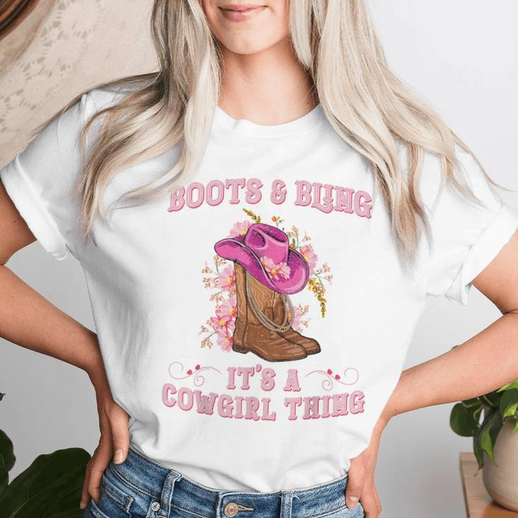 Boots And Bling Its A Cowgirl Thing Rodeo Love Country Girls Women T-shirt Gifts for Her