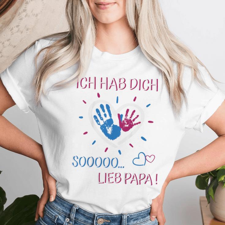 Children's Ich Hab Dich Lieb Papa For Girls In Pink T-shirt Frauen Geschenke für Sie