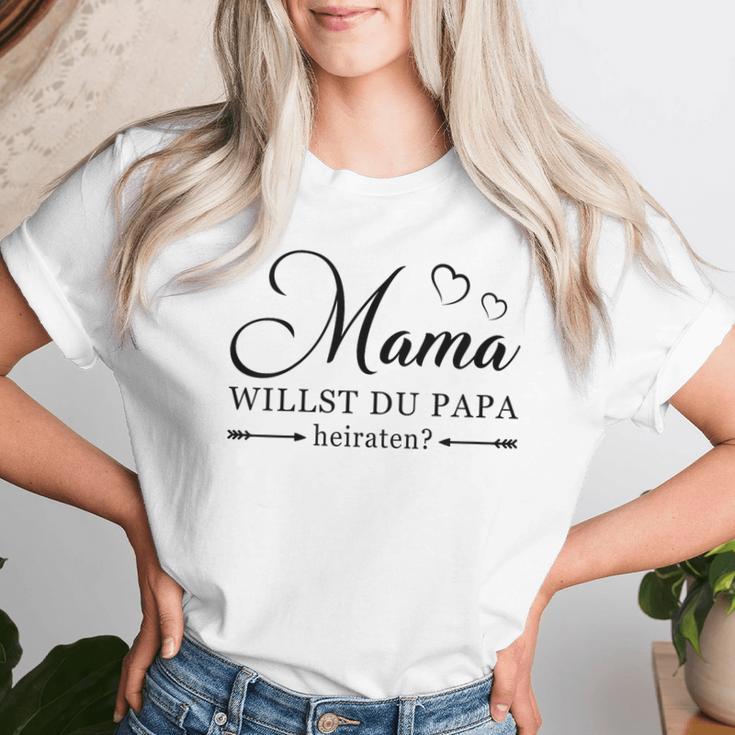 Children's Mama Wollen Du Papa Heiraten Meiratsproproposal Ide T-shirt Frauen Geschenke für Sie