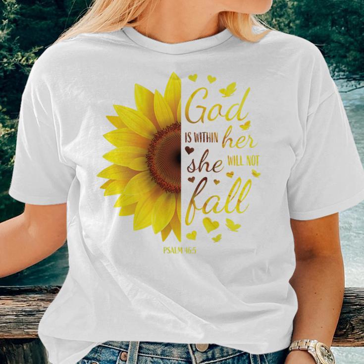 Christian Verse God Is Within Her She Will Not Fall Women T-shirt Gifts for Her