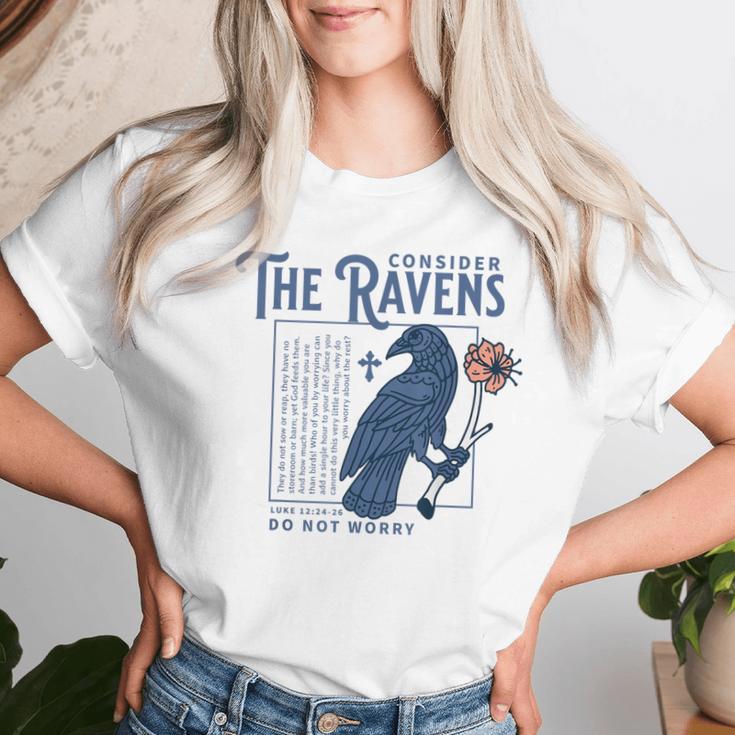 Consider The Ravens Christian Bible Scripture Luke 12 Women T-shirt Gifts for Her