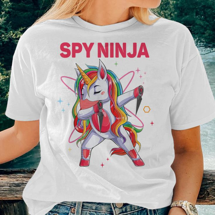 Cool Gaming Spy Unicorn Ninja Gamer Boy Girl Kid Gaming Pink Women T-shirt Gifts for Her