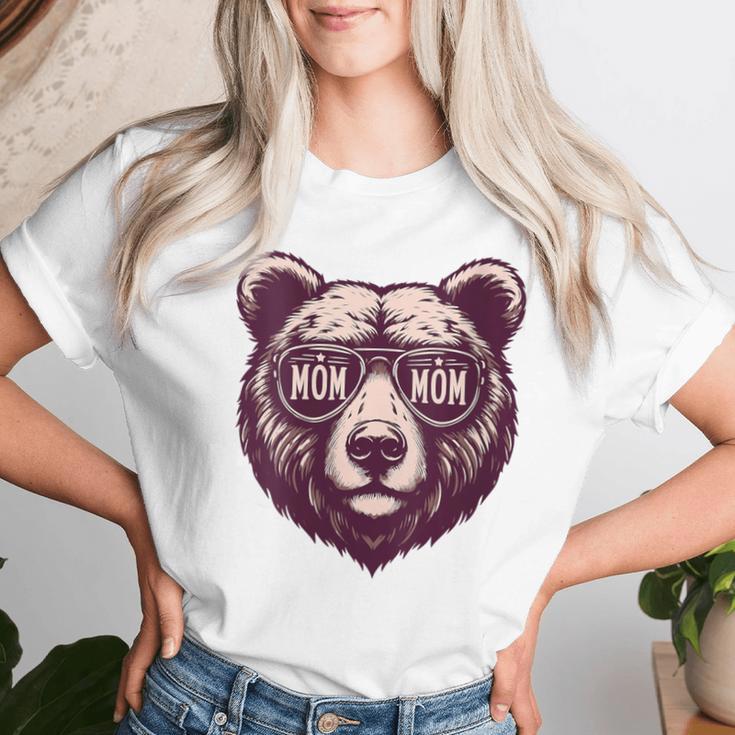 Damen Mama Bär Mama Bär Lustig Mama Muttertag Mit-Ausschnitt T-shirt Frauen Geschenke für Sie