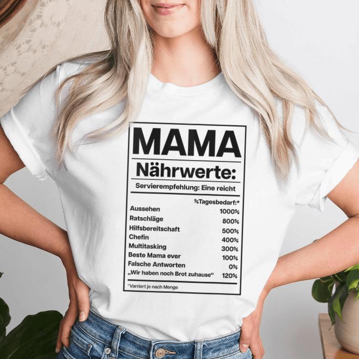 Damen Mama Nährwerte Tabelle X Muttertag Lustig Muttertagsgeschenk T-shirt Frauen Geschenke für Sie