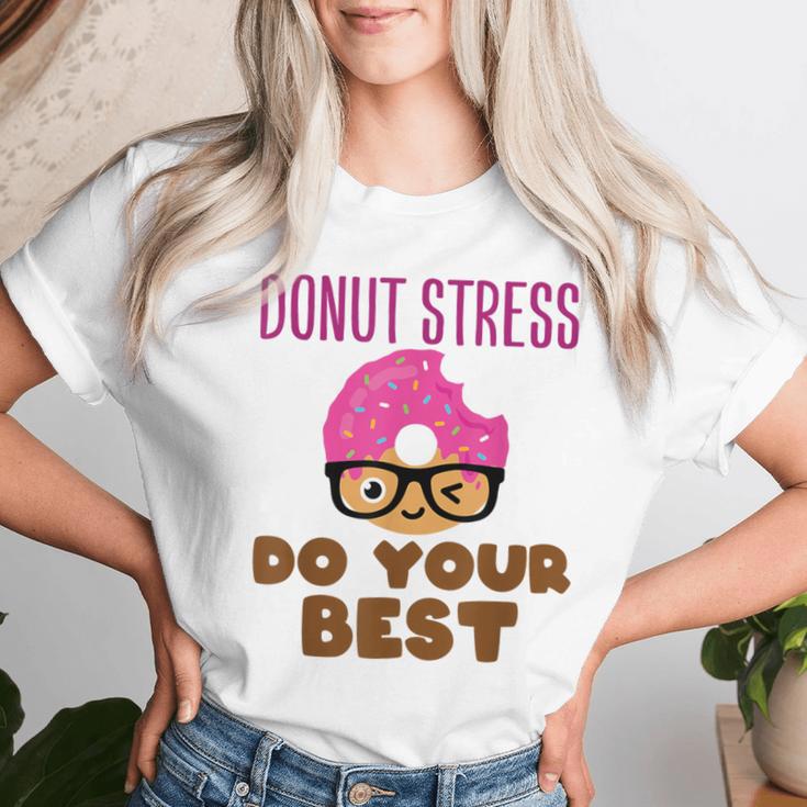 Donut Stress Do Your Best Teacher Test Day Women T-shirt Gifts for Her