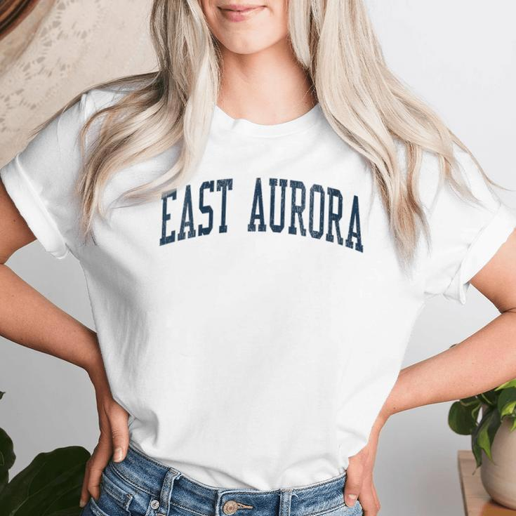 East Aurora Ny Vintage Athletic Sports Jsn2 Navy Print Women T-shirt Gifts for Her