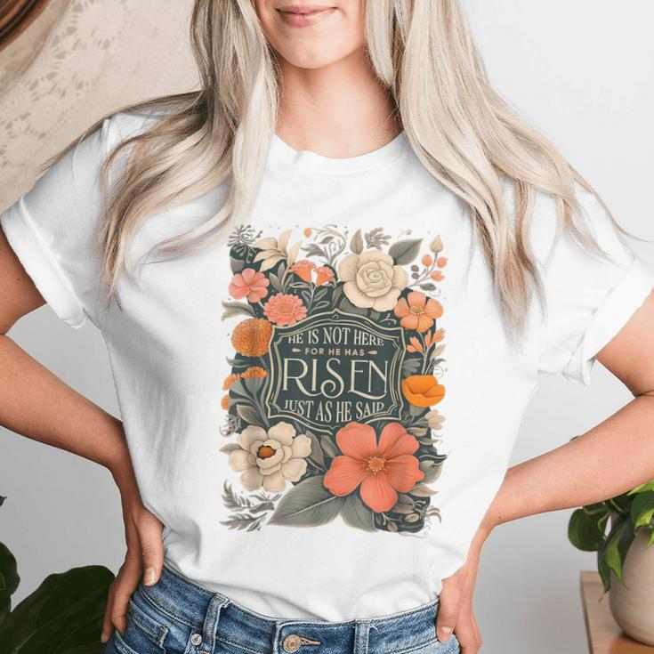 Easter Christian He Is Not Here He Has Risen Just As He Said Women T-shirt Gifts for Her
