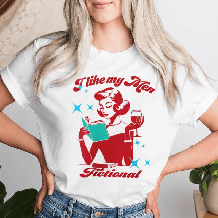 I Like My Fictional Saying Vintage Women T-shirt Gifts for Her