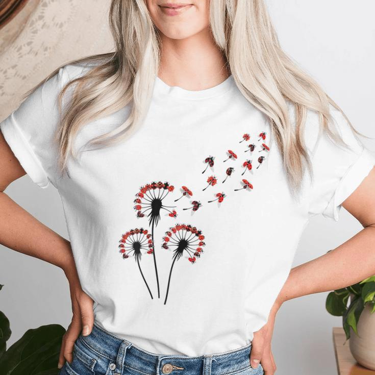 Flower Dandelion Ladybugs For Ladybug Lover Ladybug Women T-shirt Gifts for Her