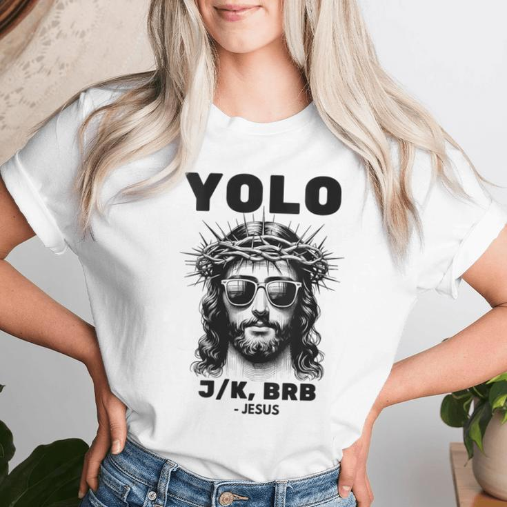 Easter Christian Religious Yolo Jk Brb Jesus Women T-shirt Gifts for Her