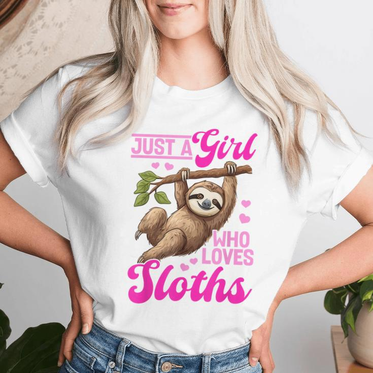 Lazy Sloth Just A Girl Who Loves Sloths Women T-shirt Gifts for Her
