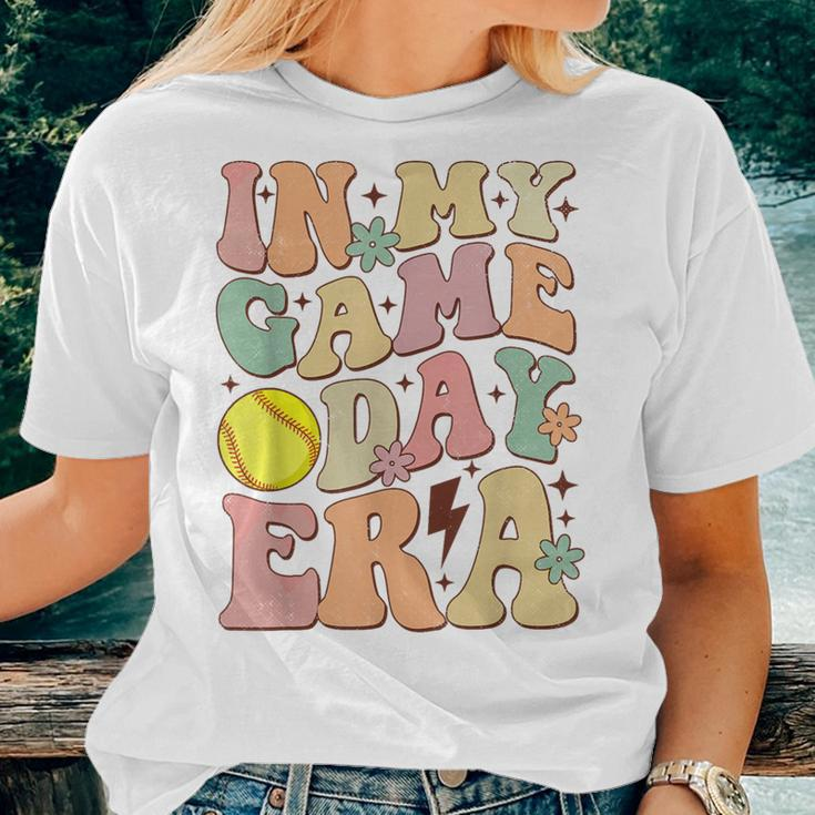 Groovy In My Game Day Era Softball Game Day Vibes Girl Women T-shirt Gifts for Her