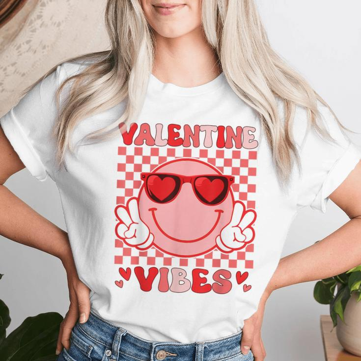 Groovy Valentine Vibes Valentines Day For Girl Womens Women T-shirt Gifts for Her