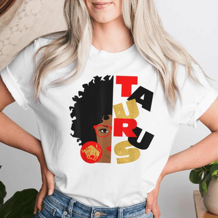 Half Face Taurus Black Queen Birthday Zodiac Curly Hair Women T-shirt Gifts for Her