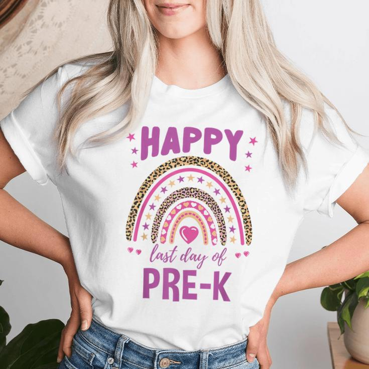 Happy Last Day Of Pre-K Leopard Rainbow Women T-shirt Gifts for Her