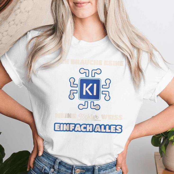 Ich Brauche Kein Ki Meine Tochter Weiß Alles Papa Mama Raglan T-shirt Frauen Geschenke für Sie