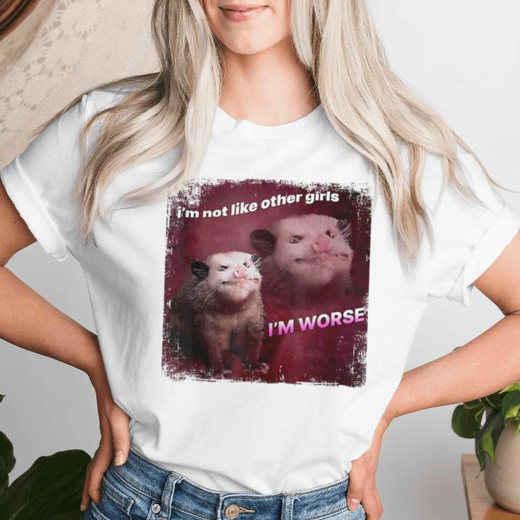 I’M Not Like Other Girls I’M Worse Sarcastic Possum Women T-shirt Gifts for Her