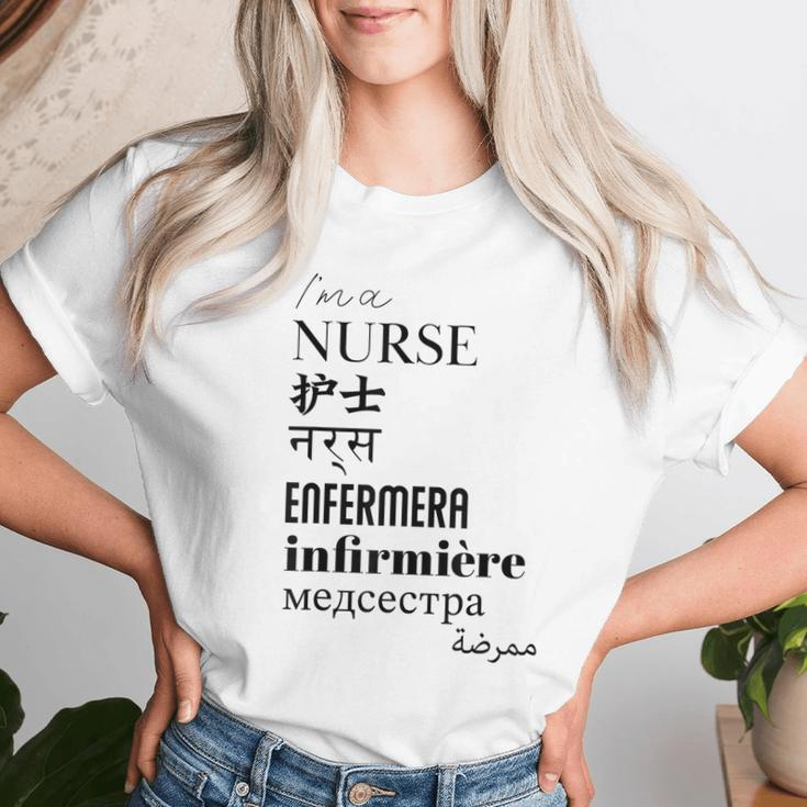 I'm A Nurse Women's Translated World Languages Women T-shirt Gifts for Her