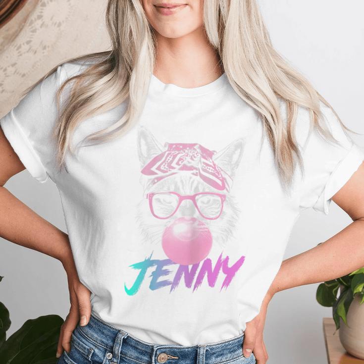 Jenny Schöner Mädchen Name Mit Niedlicher Katze T-shirt Frauen Geschenke für Sie