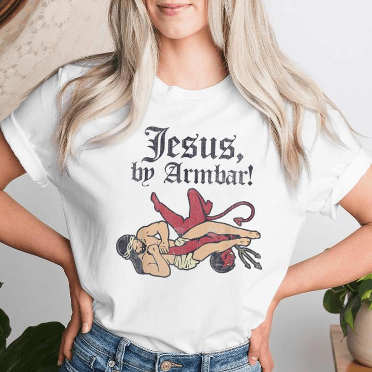 Jesus By Armbar Satan God Christian Faith Women T-shirt Gifts for Her