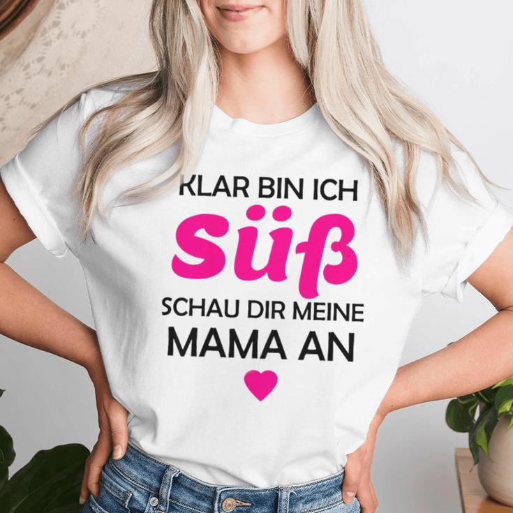 Kinder Klar Bin Ich Süß Schau Dir Meine Mama An Geschenk T-shirt Frauen Geschenke für Sie