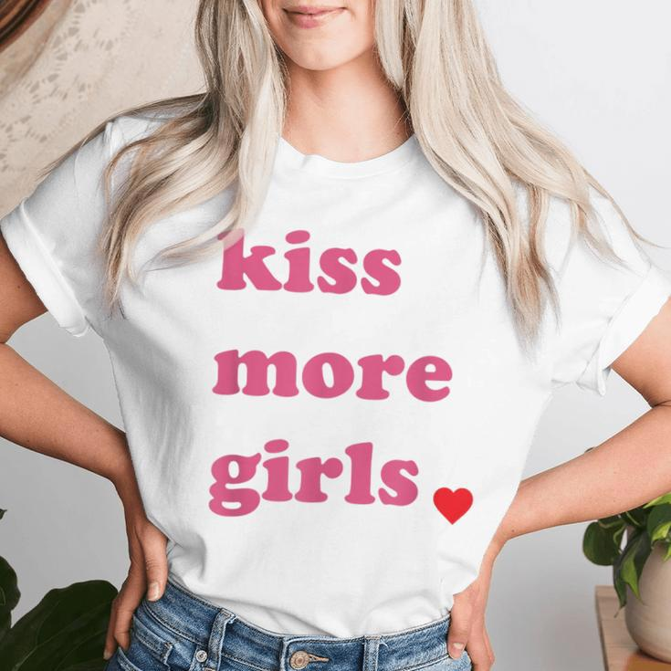 Kiss More Girls Cute Lgbt Lesbian Bisexual Pride Women T-shirt Gifts for Her
