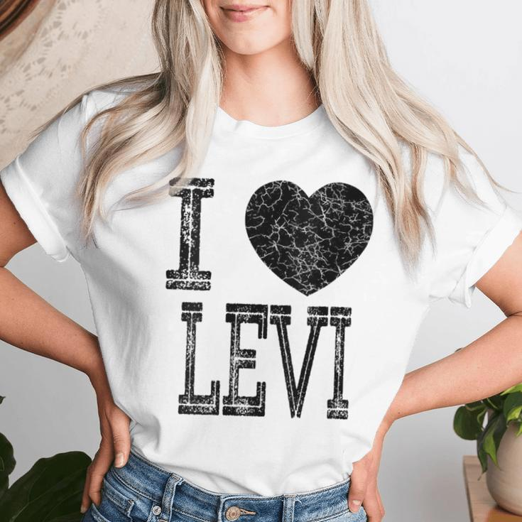 I Love Levi Valentine Boyfriend Son Boy Heart Husband Name Women T-shirt Gifts for Her