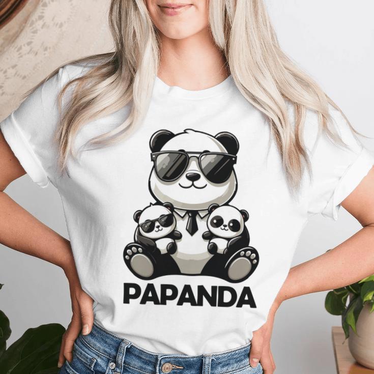 Lustige Geschenkeidee Papa Dadatertagater Panda Papanda T-shirt Frauen Geschenke für Sie