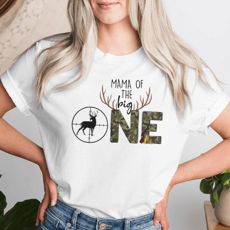 Mama Of The Big One Hunting Birthday Party Duck Deer Hunter Women T-shirt Gifts for Her