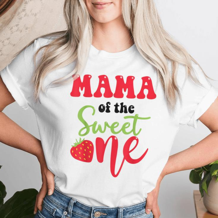 Mama Of The Sweet One Strawberry Summer First Birthday Women T-shirt Gifts for Her