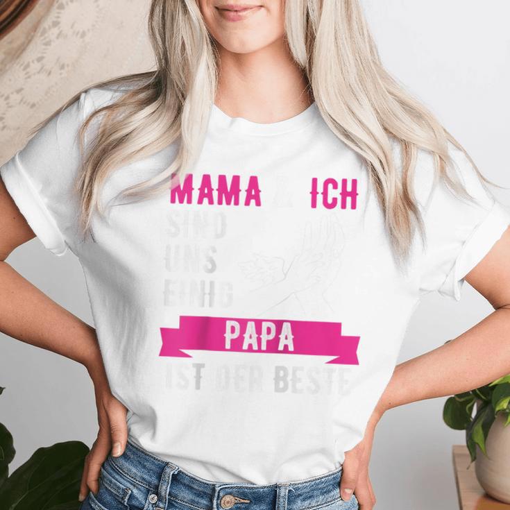 Mama Und Ich Sind Uns Einig Papa Ist Der Beste Raglan T-shirt Frauen Geschenke für Sie