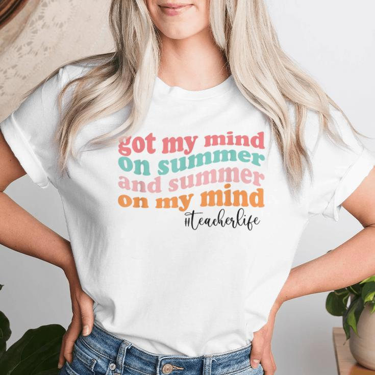 Got My Mind On Summer And Summer On My Mind Teacher Life Women T-shirt Gifts for Her