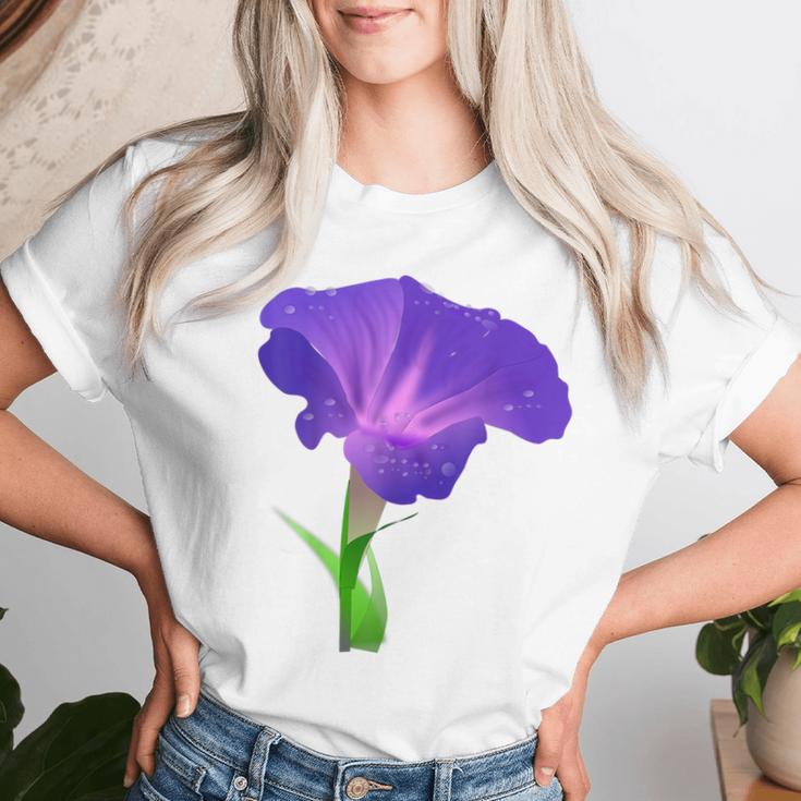 Morning Glory Flower Gardener Women T-shirt Gifts for Her