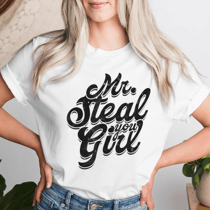 Mr Steal Yo Girl Masculine Gym Man Dad Father Stepdad Women T-shirt Gifts for Her