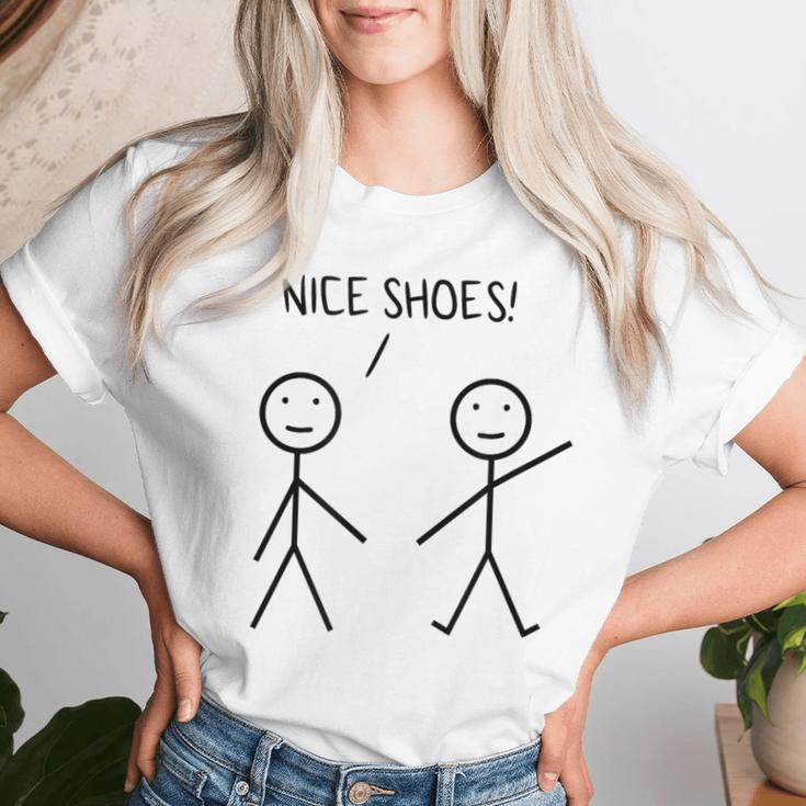 Nice Shoes Sarcastic Sarcasm Stickman Stick Figure Women T-shirt Gifts for Her