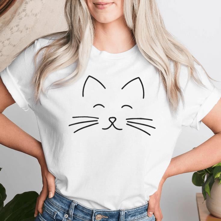 Niedliches Lächelndes Katzengesicht Kätzchen-Schnurrhaare Mutter Papa Kapuzenjacke T-shirt Frauen Geschenke für Sie