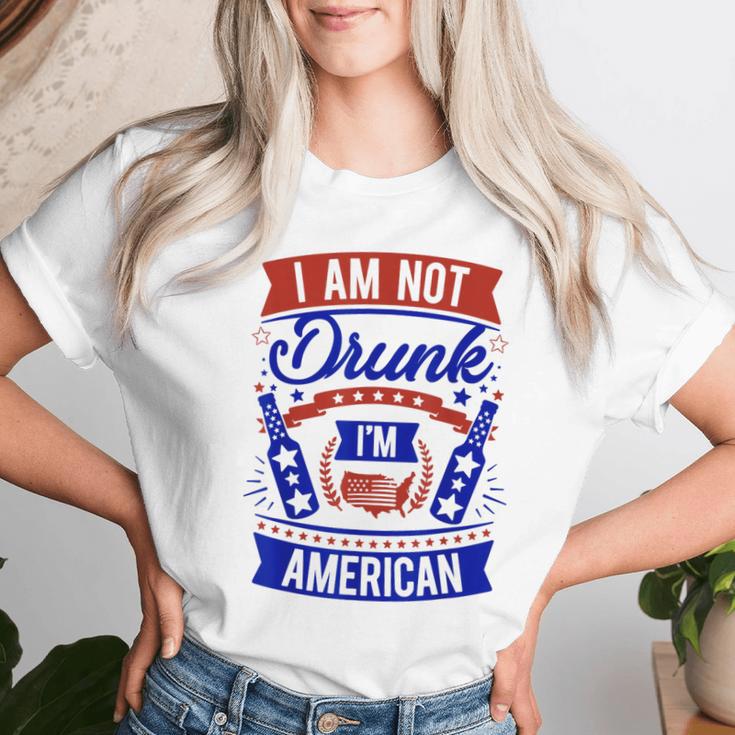 I Am Not Drunk I'm American 4Th Of July Women T-shirt Gifts for Her