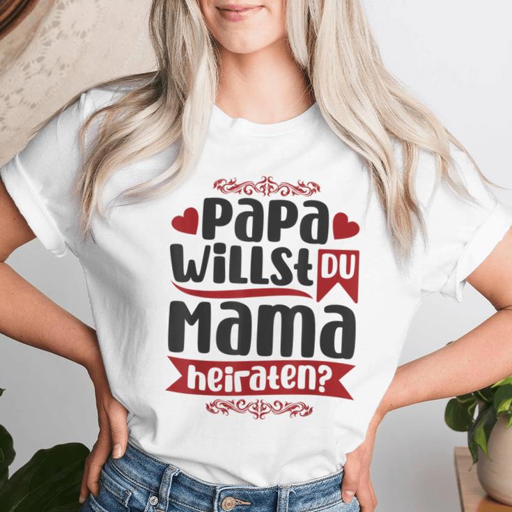 Papa Wollu Du Mama Heiraten Proposal Engagement T-shirt Frauen Geschenke für Sie