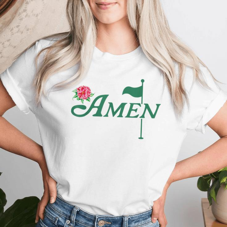 Pink Golfing Girl Flower Amen Master Golf Azalea Tournament Women T-shirt Gifts for Her