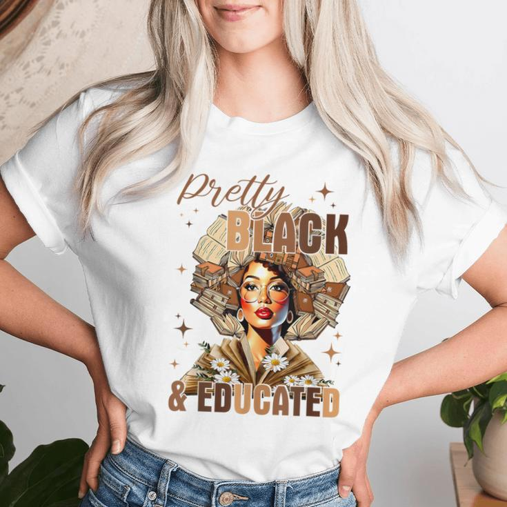 Pretty And Educated Black Teacher Black History Month Women T-shirt Gifts for Her