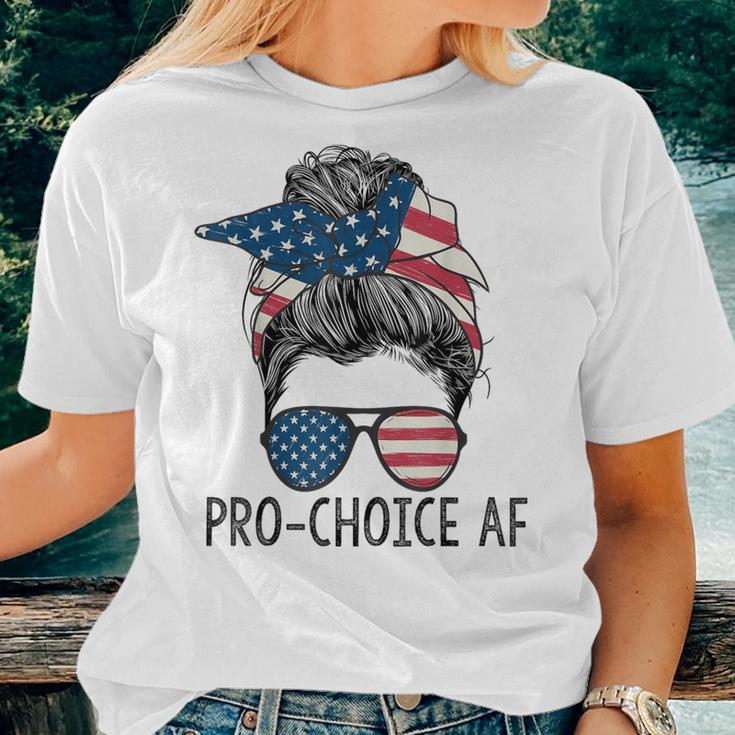 Pro Choice Af Messy Bun Us Flag Reproductive Rights Women T-shirt Gifts for Her