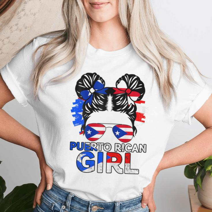 Puerto Rico Flag Messy Puerto Rican Girls Souvenirs Women T-shirt Gifts for Her