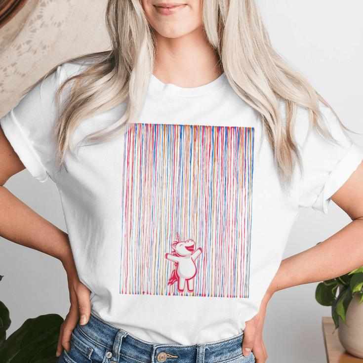 Rainbow Cute Unicorn Graffiti Women T-shirt Gifts for Her