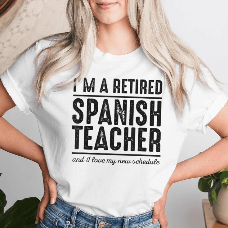 Retired Spanish Teacher Schedule 1 Spanish Teacher Women T-shirt Gifts for Her