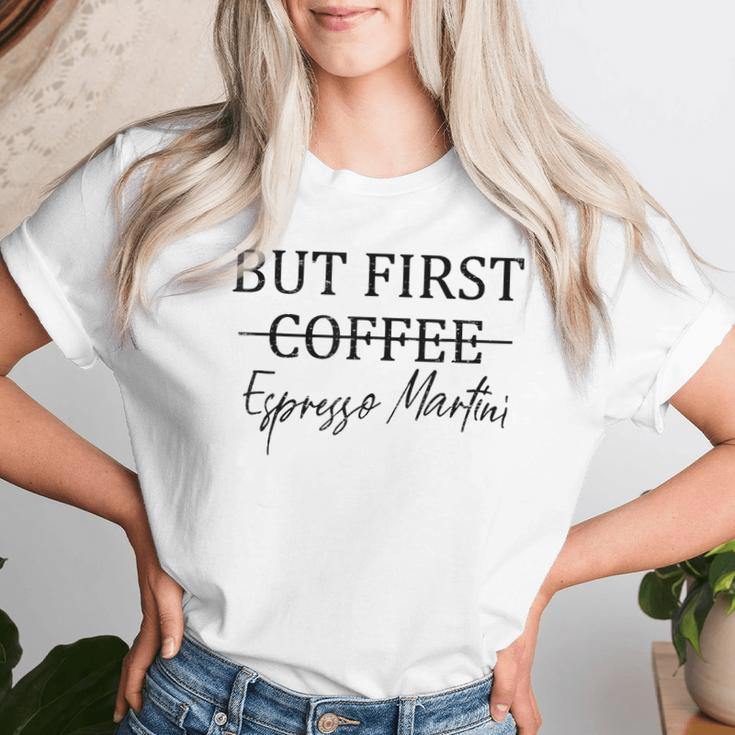 Retro But First Coffee Espresso Martini Drinking Lover Women T-shirt Gifts for Her