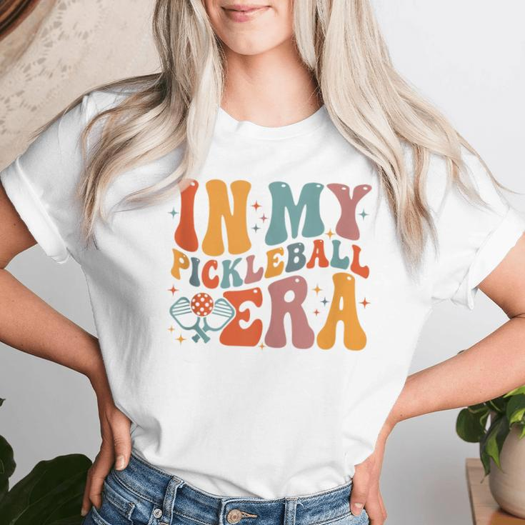Retro Groovy In My Pickleball Era Pickleball Player Women T-shirt Gifts for Her