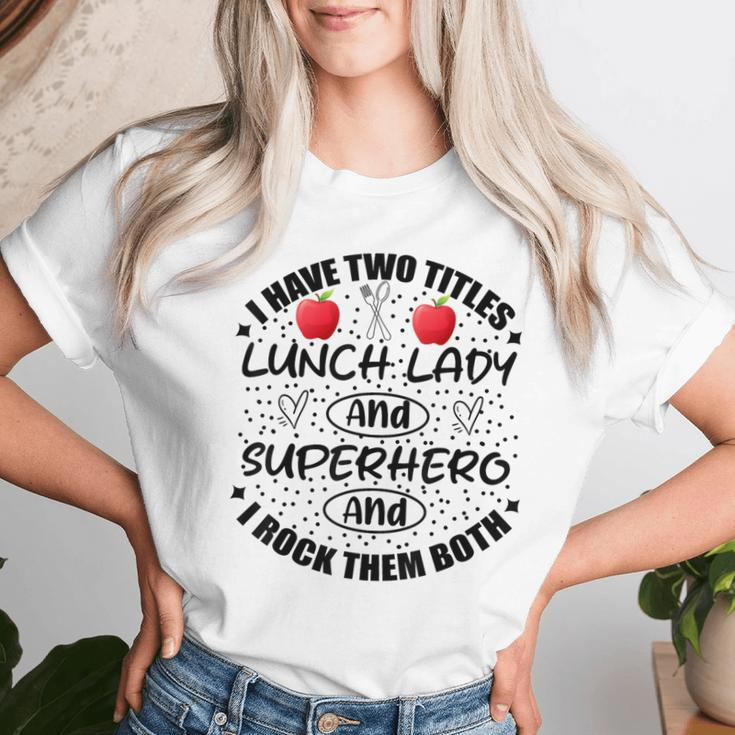 School Lunch Lady Hero Cafeteria Crew Teacher Team Superhero Women T-shirt Gifts for Her